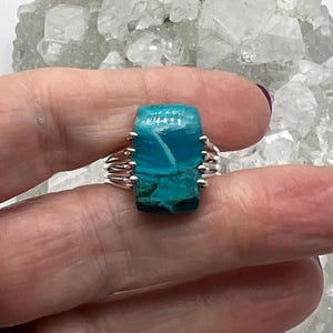 Genuine Peruvian Blue Opal Ring, Size 10