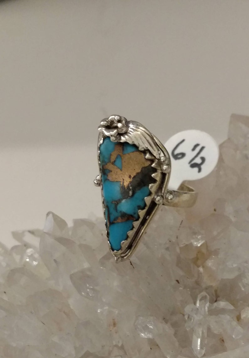 Blue Copper Turquoise Ring Size 6 1/2 - Etsy