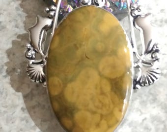 Ocean Jasper and Citrine Pendant Necklace