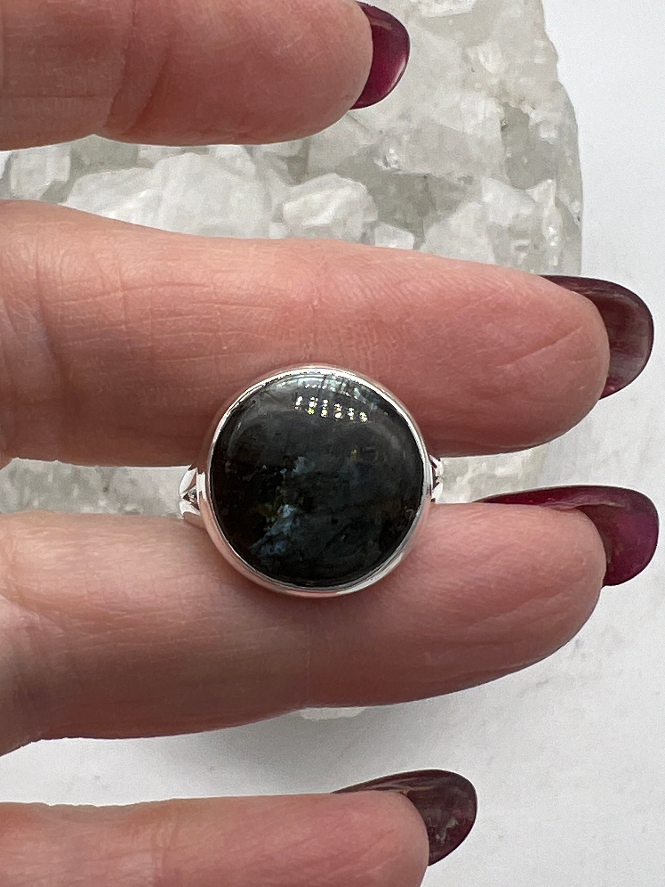 CTHY RING [LARVIKITE] 17号 Unique Larvikite Ring, Size 8 1/2 - Etsy