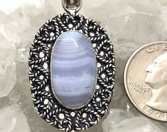 Beautiful Blue Lace Agate Pendant