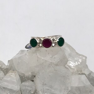Gorgeous Ruby and Emerald Ring Size 5 1/2