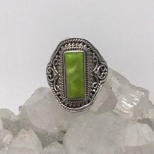 Australian Gaspeite  Ring Size 7 1/2