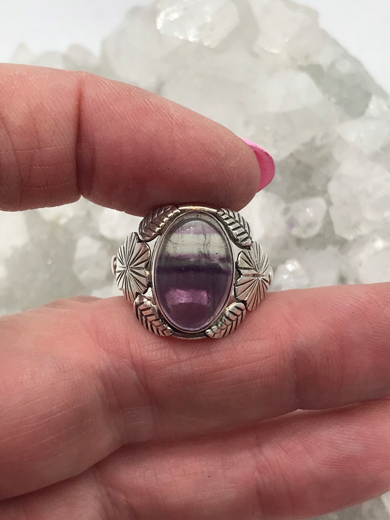 Abstract Fluorite Ring Size 8 1/2 image 6