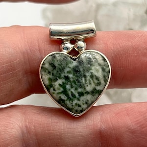 Diopside In Zoisite Heart Pendant