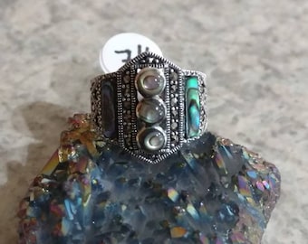 Abalone Ring Size 7 1/2