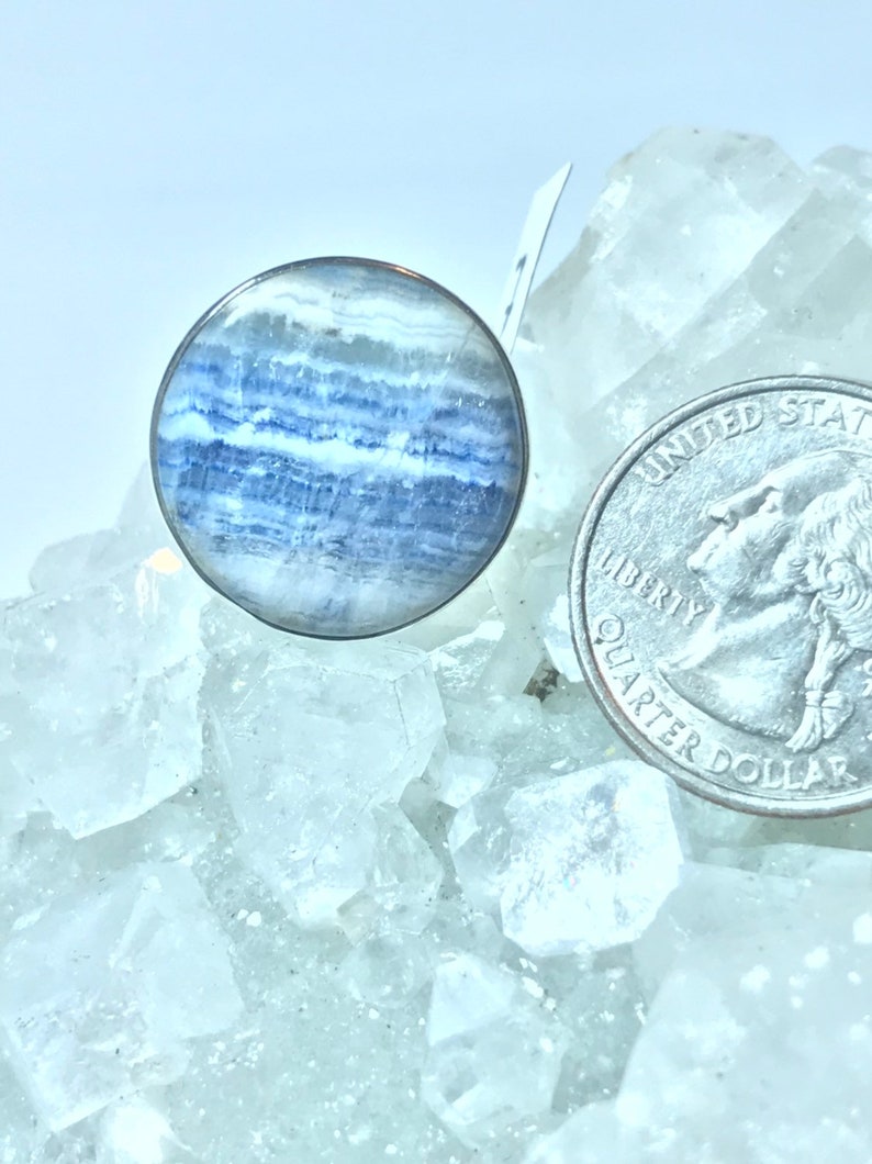Blue Scheelite Ring Size 7