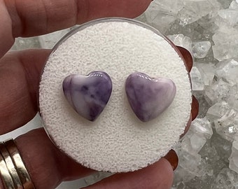 Tiffany Stone Heart Cabochon Pair 9.8 CT