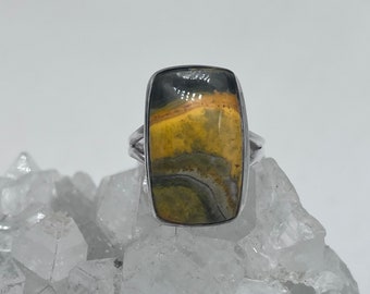 Amazing BumbleBee Jasper Ring,  Size 11