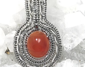 CLEARANCE Wire Wrapped Carnelian Pendant