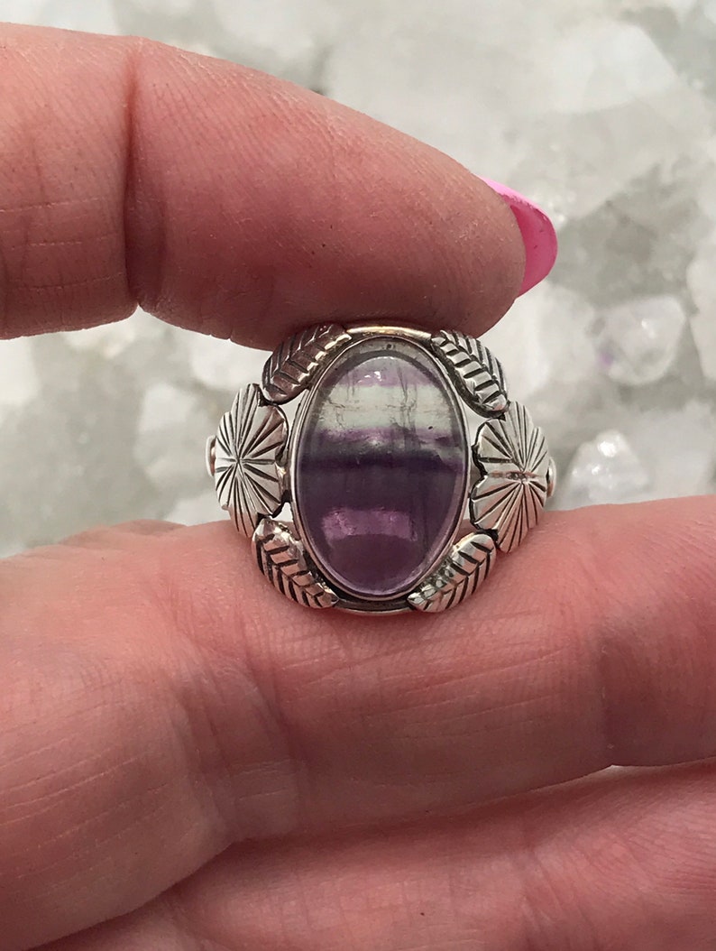 Abstract Fluorite Ring Size 8 1/2 image 3