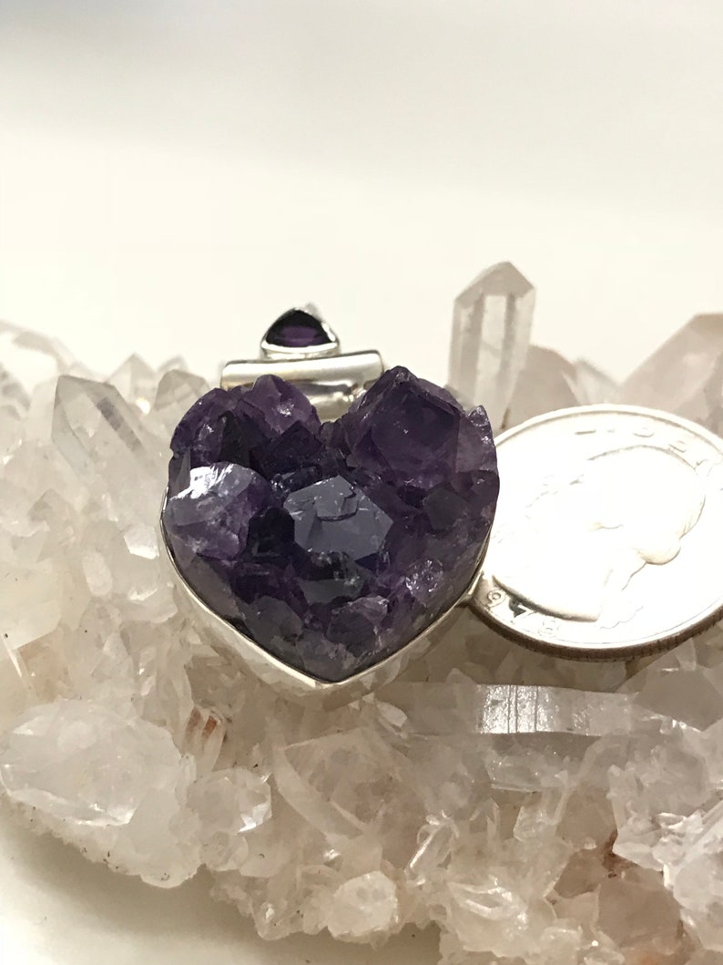 Amazing Rough Amethyst Heart Pendant