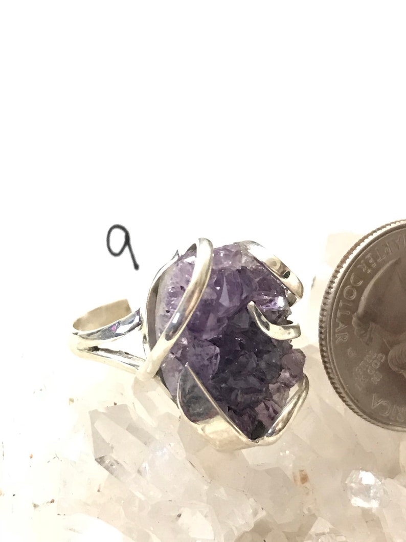 Size 9 Rough Amethyst Ring