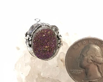 Rosa Druzy Ring, Size 8