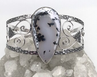 CLEARANCE Dendritic Opal Bangle or Arm Cuff