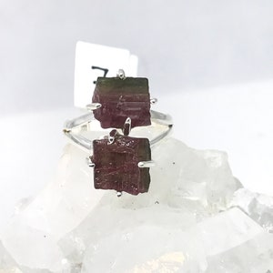 Rough Watermelon Tourmaline Ring  7
