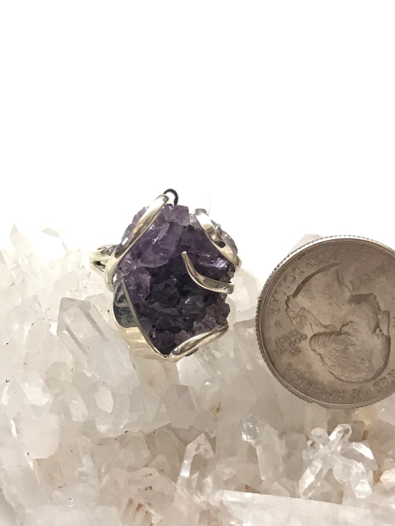 Size 9 Rough Amethyst Ring