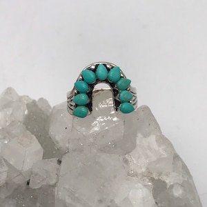 Blauer Türkis Ring, Größe 7 1/2