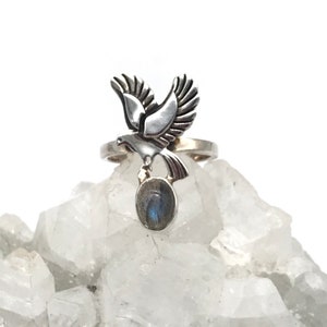 CLEARANCE Dove of Peace Labradorite Ring, Size 7