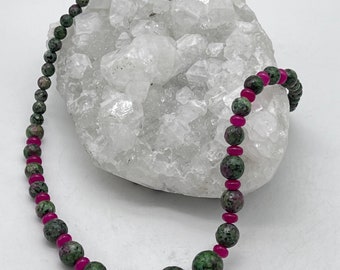 Ruby in Zoisite Beaded Necklace