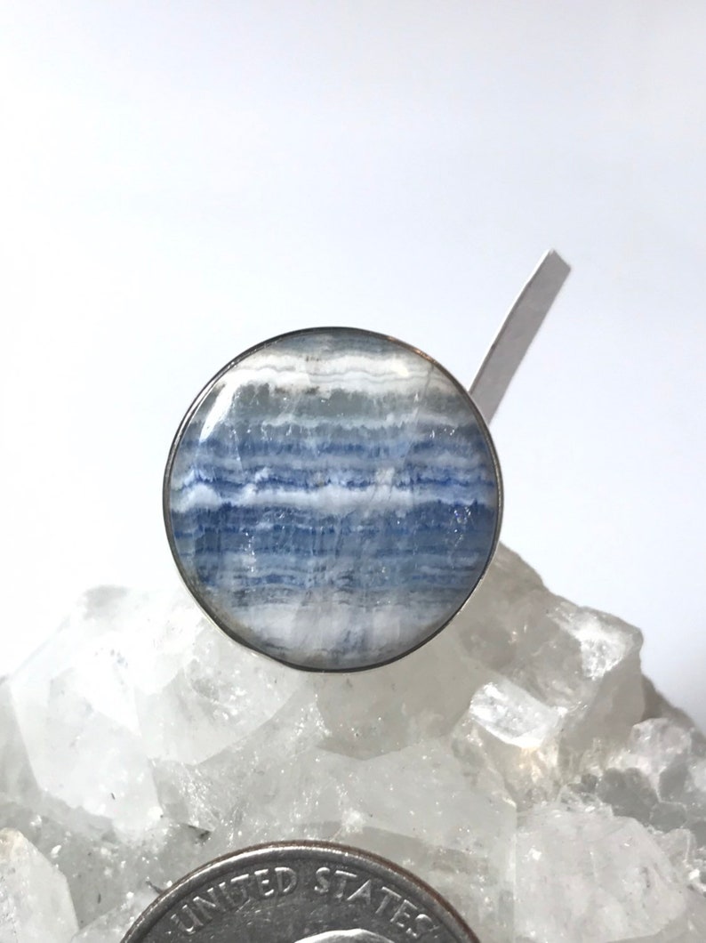 Blue Scheelite Ring Size 7