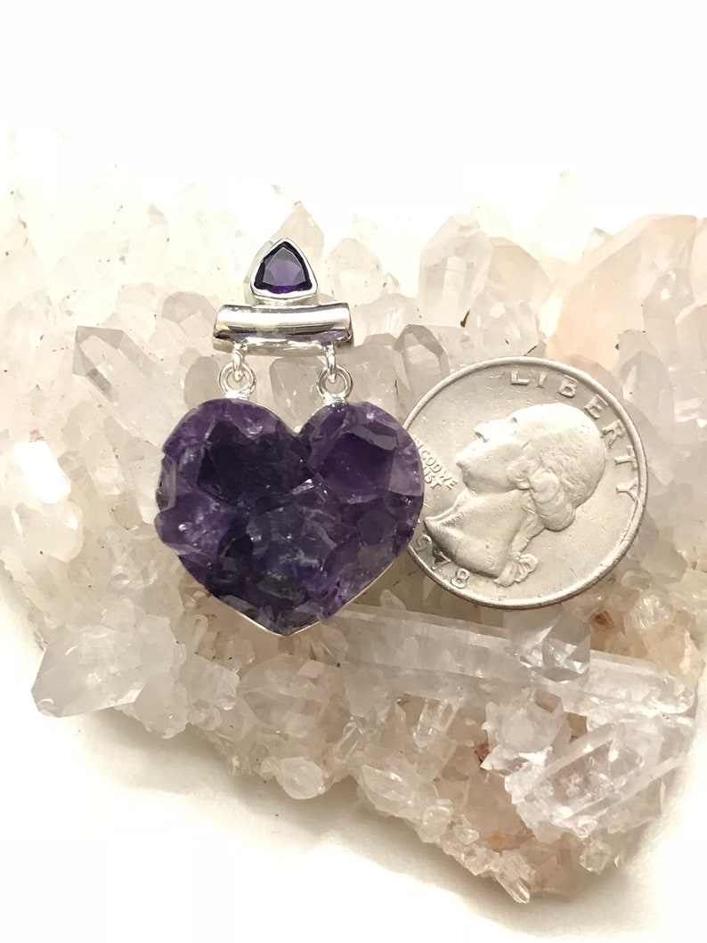 Amazing Rough Amethyst Heart Pendant