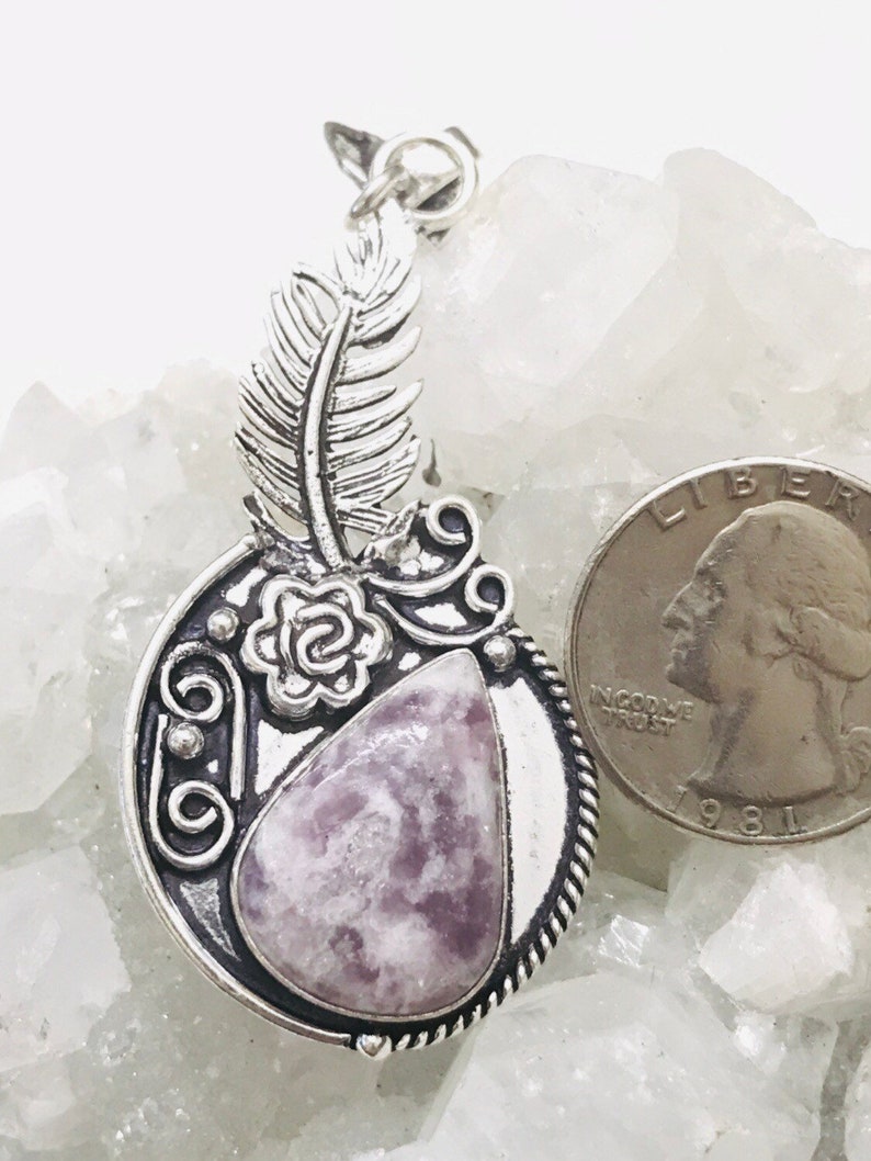 Abstract Lepidolite Pendant