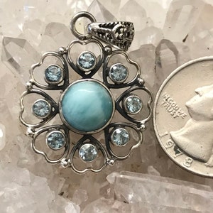 Larimar and Blue Topaz Pendant image 1