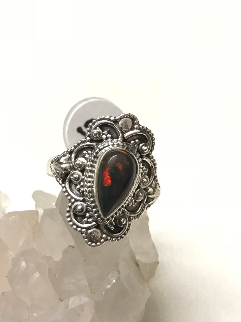 Size 5 12 Black Opal Ring