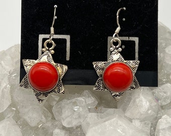 CLEARANCE Faux Red Coral Earrings