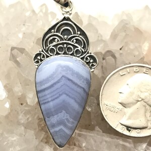 Beautiful Blue Lace Pendant Agate .