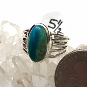 Genuine Peruvian Blue Opal  Ring, Size 5 1/2