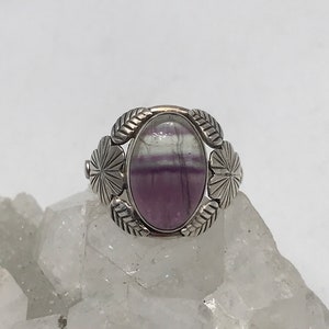 Abstract Fluorite Ring Size 8 1/2 image 1