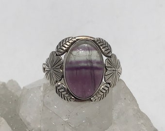 Abstract Fluorite Ring Size 8 1/2