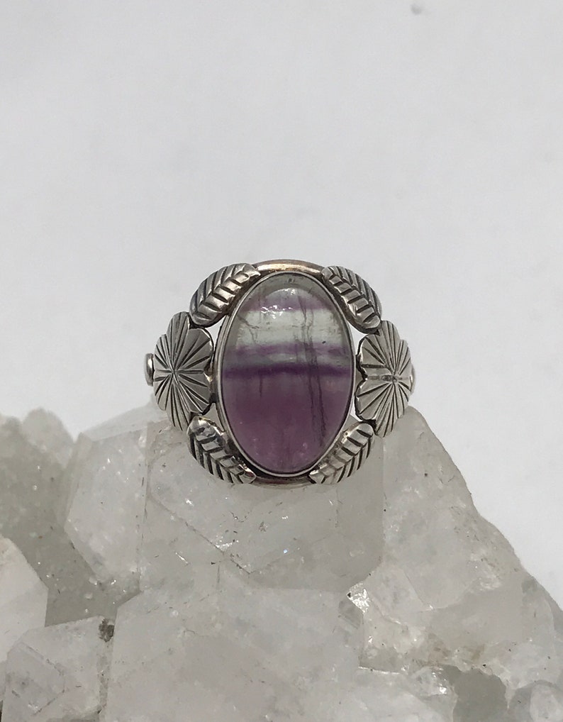 Abstract Fluorite Ring Size 8 1/2 image 1