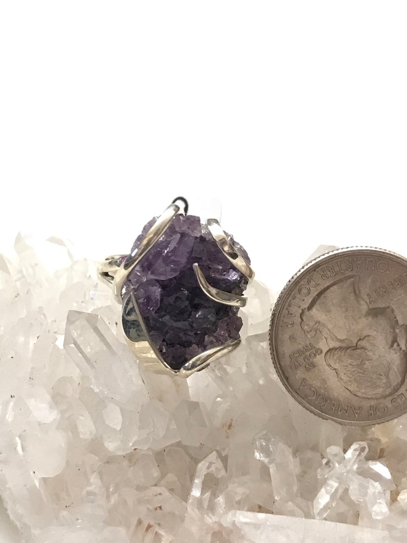 Size 9 Rough Amethyst Ring