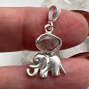 CLEARANCE Petite Herkimer Diamond Elephant Pendant-1&quot;