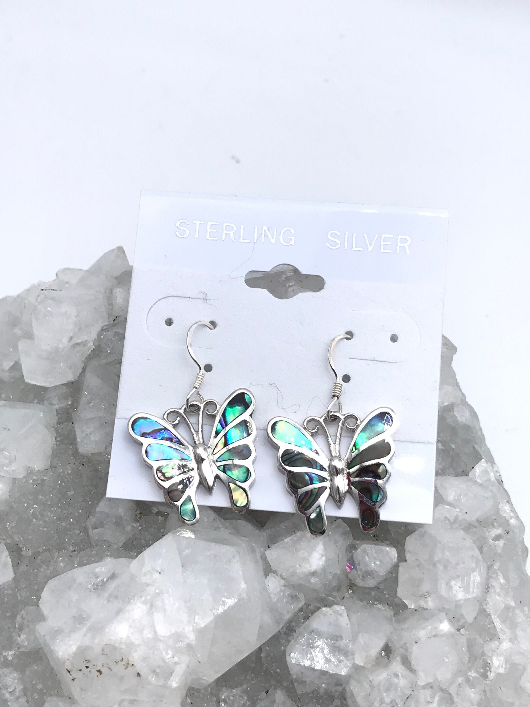 Abalone Butterfly Earrings Etsy