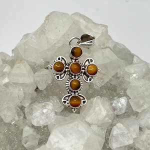 Tigers Eye Cross Pendant