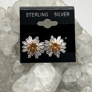 CLEARANCE Tangerine Crystal Stud Earrings