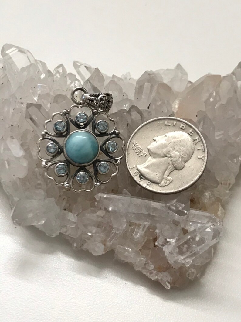 Larimar and Blue Topaz Pendant image 3