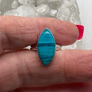 Genuine Peruvian Blue Opal  Ring, Size 5 1/2