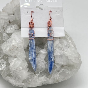 CLEARANCE Rough Blue Kyanite Crystal Earrings