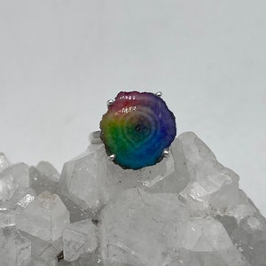 Rainbow Solar Quartz Ring, Size 9