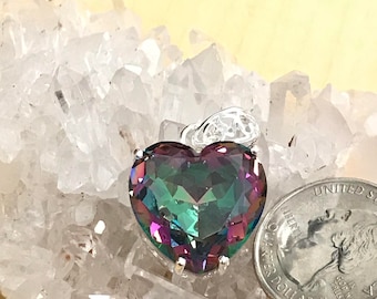 Mystic Topaz Heart Pendant Necklace