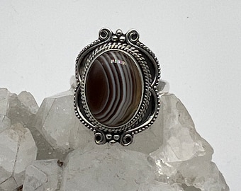 Banded Onyx Ring, Size 10