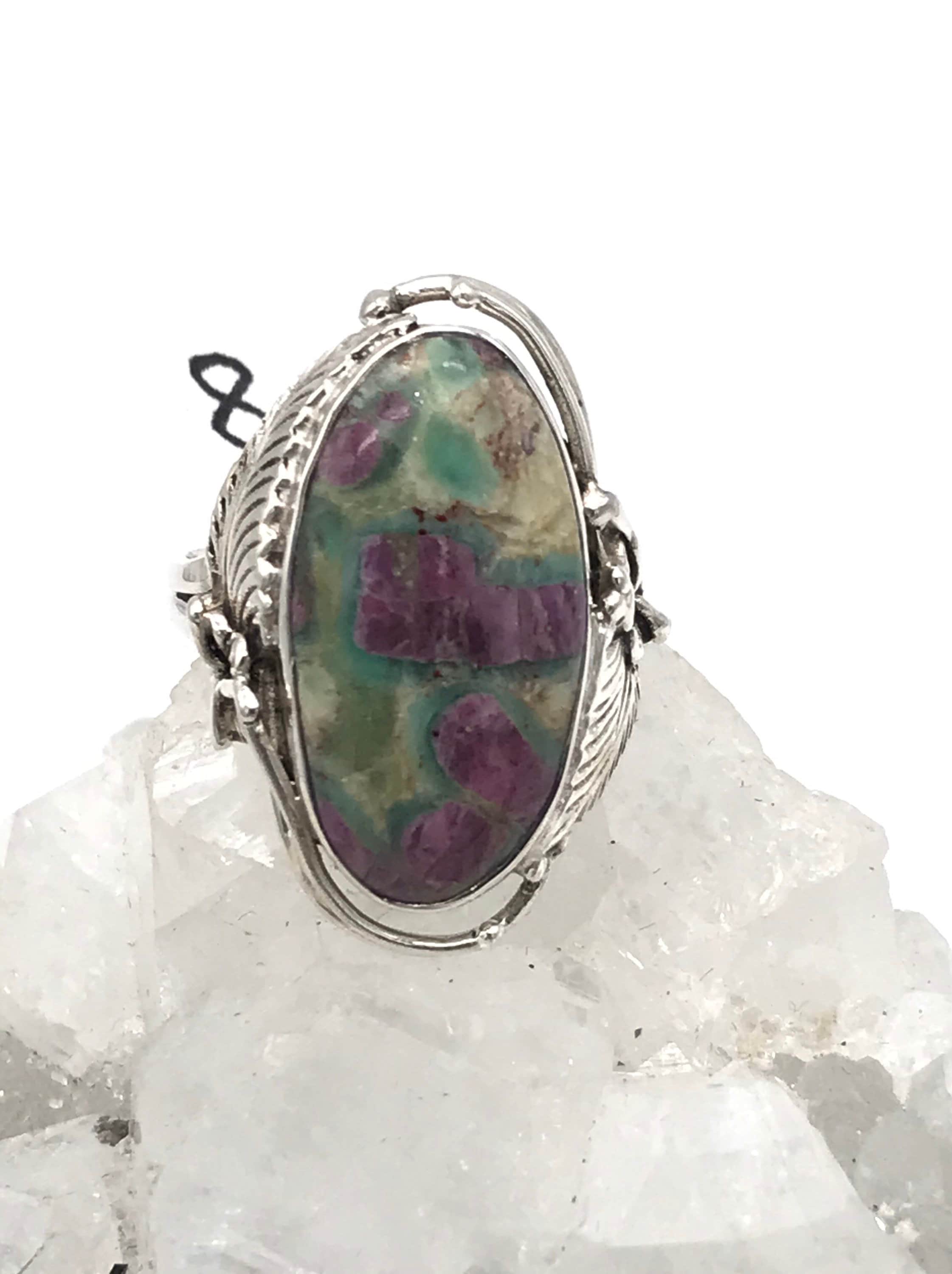 Ruby in Fuchsite Party Ring Size 8 - Etsy