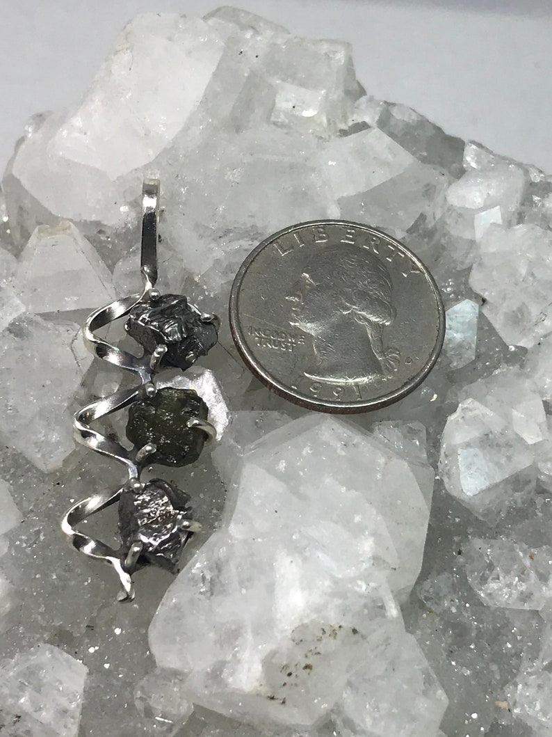 Meteorite and Moldavite Pendant
