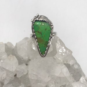 Green Turquoise Ring, Size 8 1/2