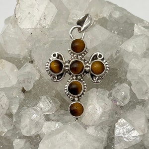 Tigers Eye Cross Pendant